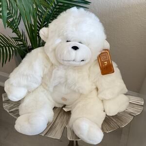 Rare Vintage A Fiesta Toy White Monkey Soft Plush with Tags